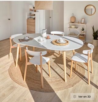 Mesa extensible redonda Kave Home Oqui