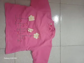 Maglioncino bimba 1 anno rosa fiori