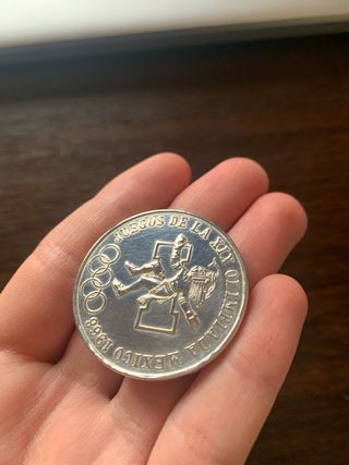 Moneda Plata 25 Pesos México Juegos Olímpicos