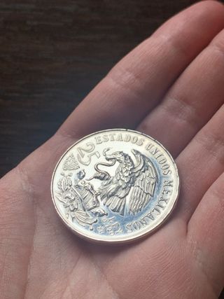 Moneda Plata 25 Pesos México Juegos Olímpicos