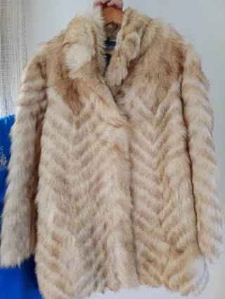 Abrigo vintage pelo beige y marrón