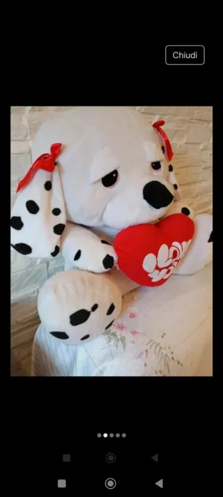 Peluche cane dalmata con cuore I Love You