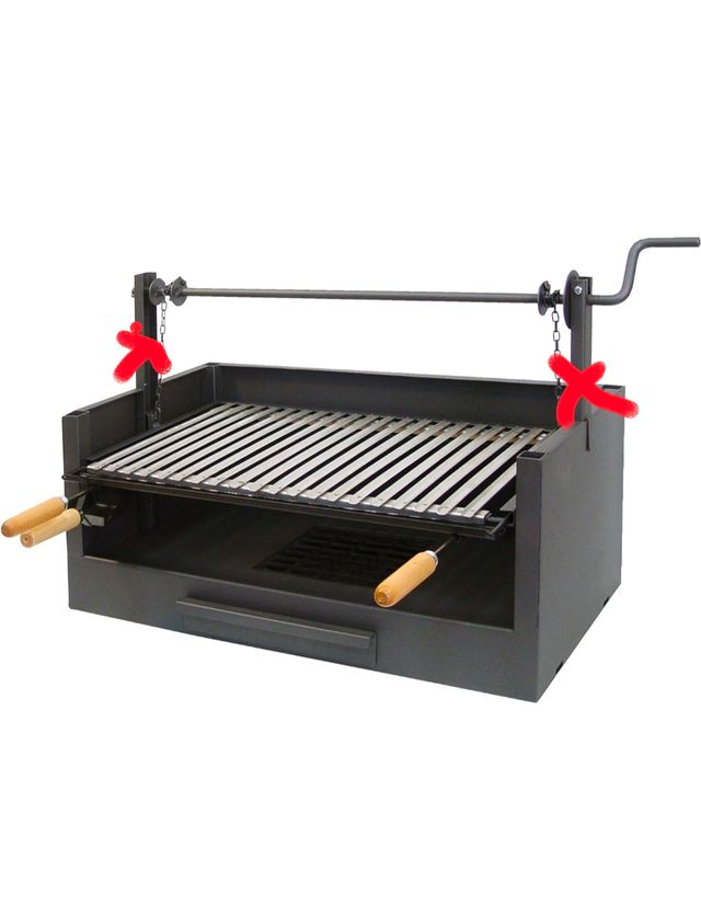 Imex El Zorro  - Cajón barbacoa elevador, parrilla inox