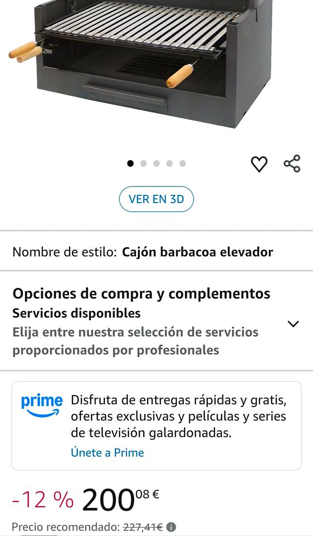 Imex El Zorro  - Cajón barbacoa elevador, parrilla inox