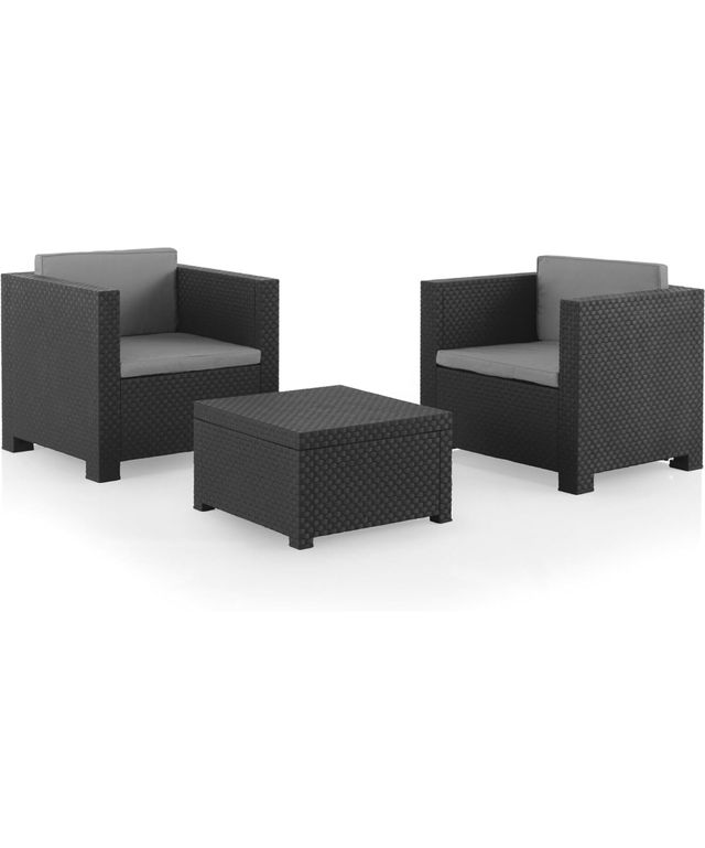 Conjunto de jardín "diva" tete a tete color grafito