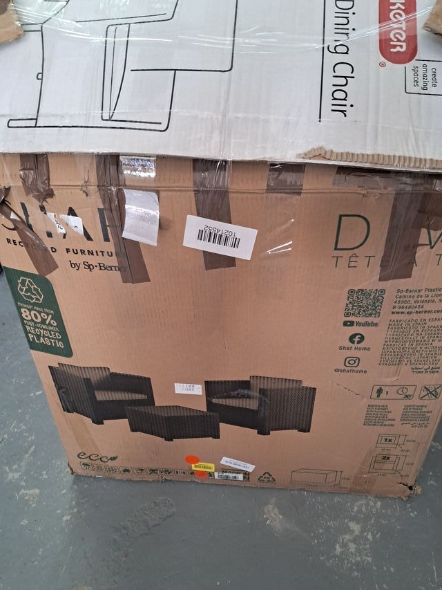 Conjunto de jardín "diva" tete a tete color grafito