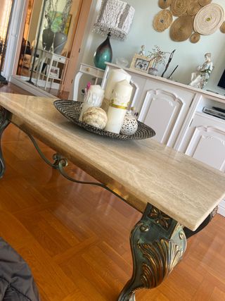 Tavolino in marmo e metallo 110x60