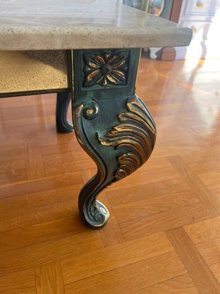 Tavolino in marmo e metallo 110x60