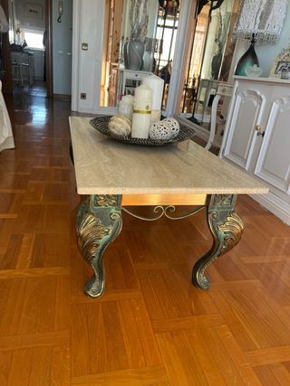 Tavolino in marmo e metallo 110x60