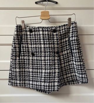 Falda pantalón cuadros blanco y negro