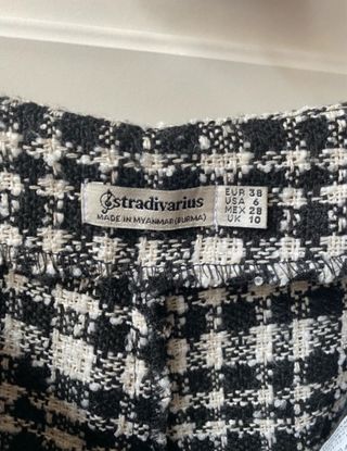 Falda pantalón cuadros blanco y negro