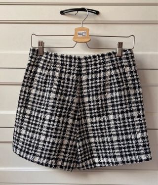 Falda pantalón cuadros blanco y negro