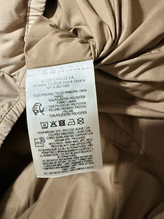 Chaleco acolchado hombre beige talla XXL