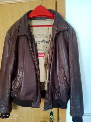 Chaqueta Cuero Bomber Levi's Marrón