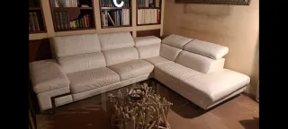 Divano angolare Poltrone e Sofà pelle bianca