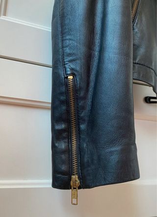 Chaqueta cuero Mango negra