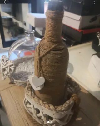 Bottiglia shabby decorata con cuore