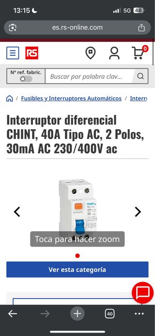 Interruptor Diferencial Chint 40A Tipo AC