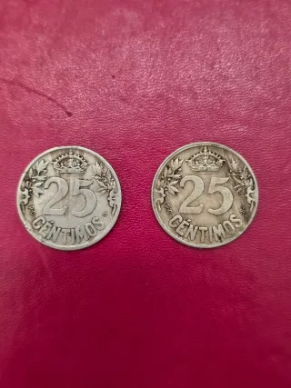 2 Monedas 25 Céntimos 1925