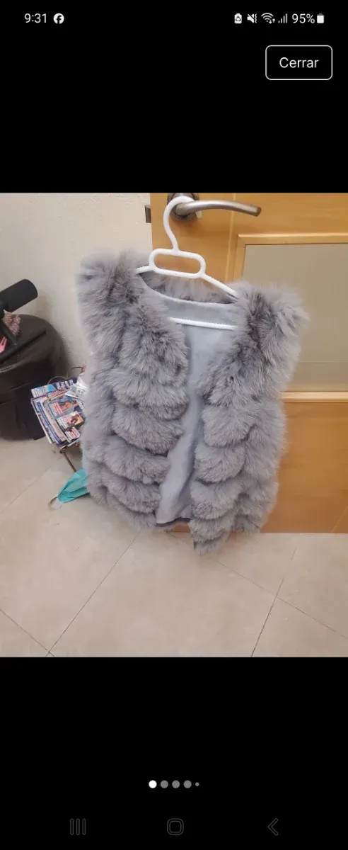 Chaleco pelo zorro gris talla m