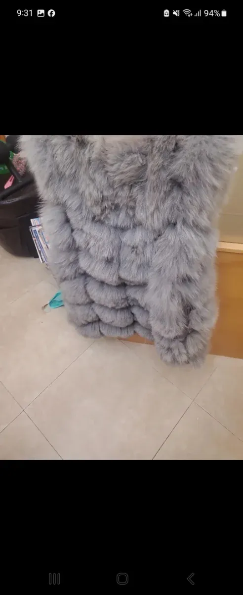 Chaleco pelo zorro gris talla m