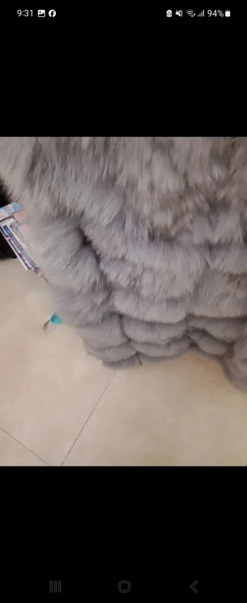 Chaleco pelo zorro gris talla m