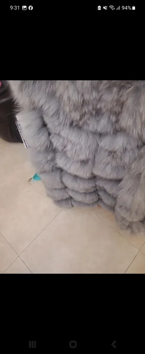 Chaleco pelo zorro gris talla m