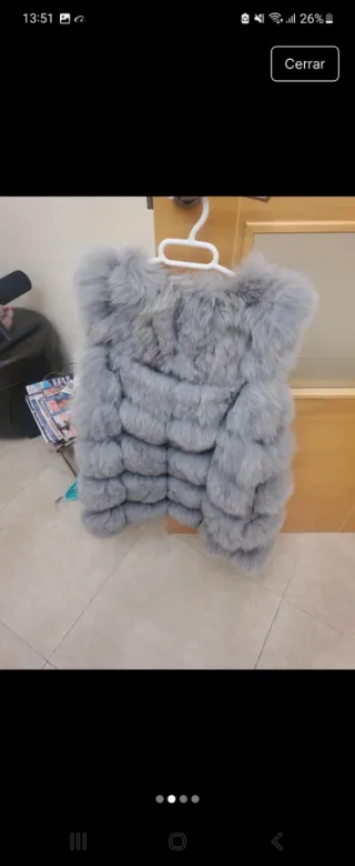Chaleco pelo zorro gris talla m