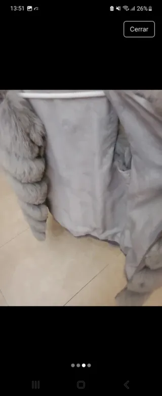 Chaleco pelo zorro gris talla m