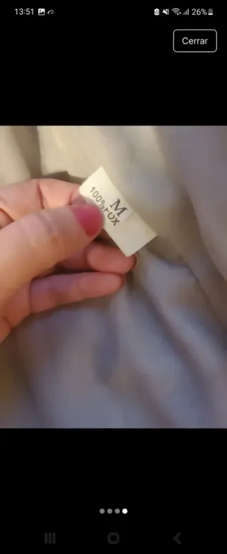 Chaleco pelo zorro gris talla m