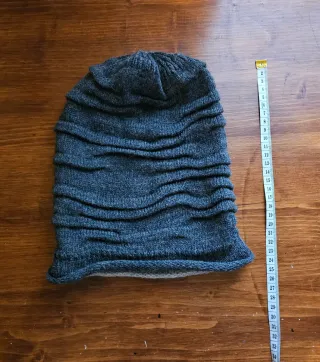 Cappello lana grigio slouchy