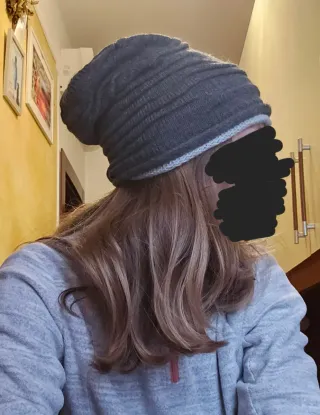 Cappello lana grigio slouchy