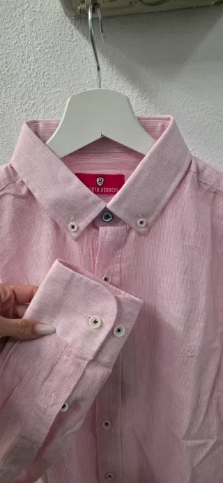 Camisa rayas lino algodón