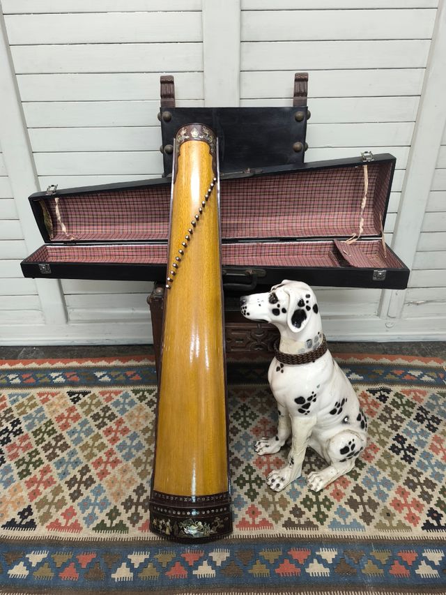 Guitarra china. Vintage. Nacar. Caja o funda