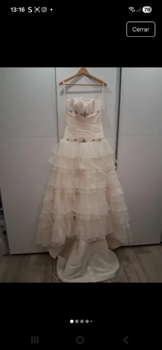Vestido de Novia Beige/Blanco