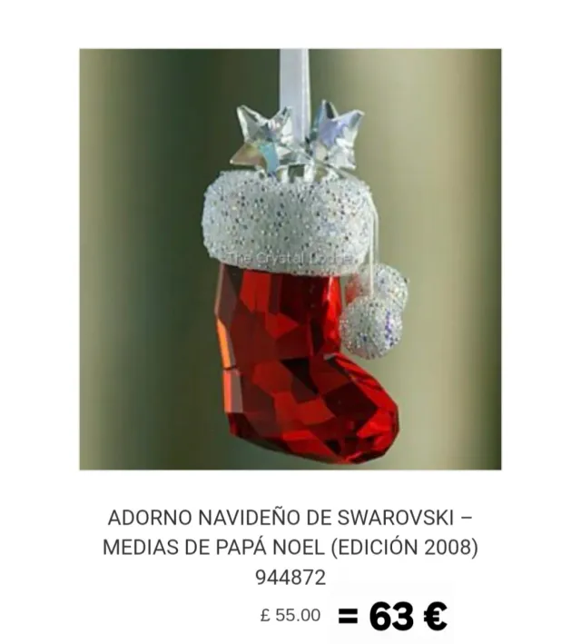Figura Swarovski. CALCETIN PAPA. NOEL.
