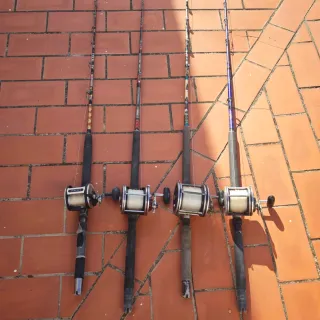 Cañas de curricán con carretes