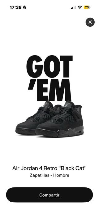 Jordan Retro 4 Black Cat