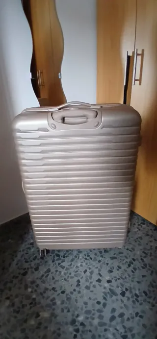 Maleta de viaje grande color oro/plata