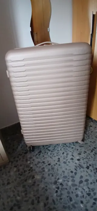 Maleta de viaje grande color oro/plata