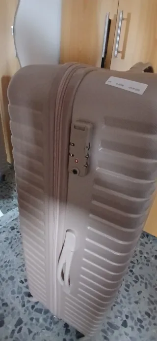 Maleta de viaje grande color oro/plata