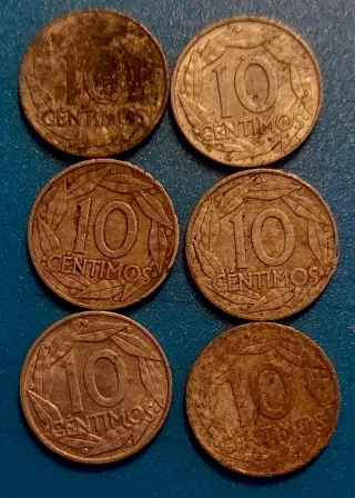 6 Monedas 10 Céntimos