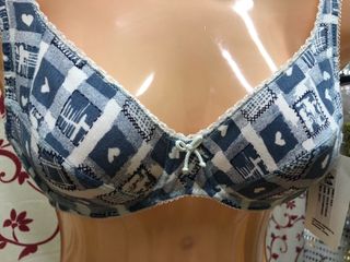 Sujetador 80B azul y blanco nuevo