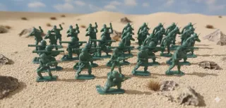 Lotto di 100 soldatini in plastica verde