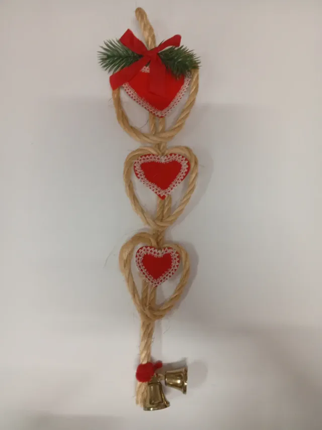 Enfeito de Natal Corações e Sinos