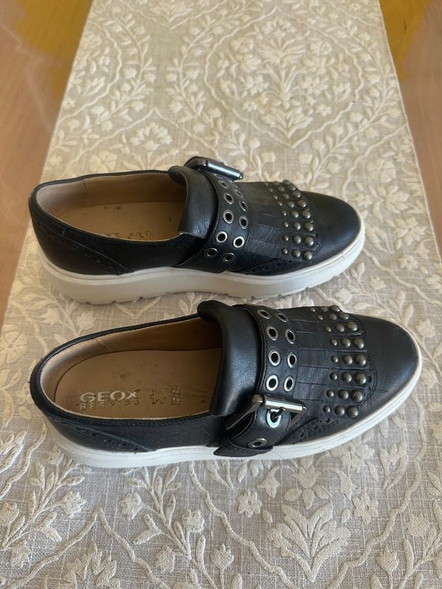 Geox Zapatos Negros Cuero Mujer