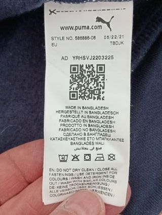 Sudadera Puma media cremallera azul