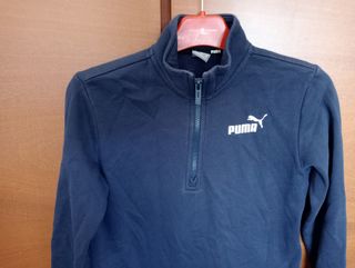 Sudadera Puma media cremallera azul