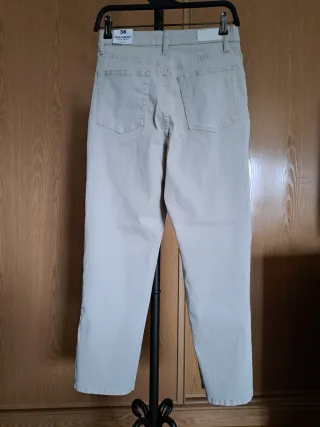 Pantalón Mango Beige Mujer Talla 36