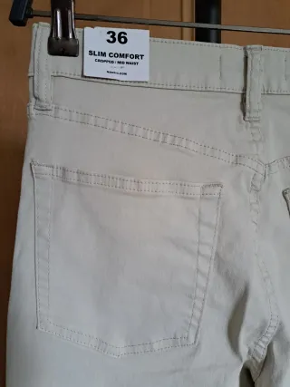 Pantalón Mango Beige Mujer Talla 36